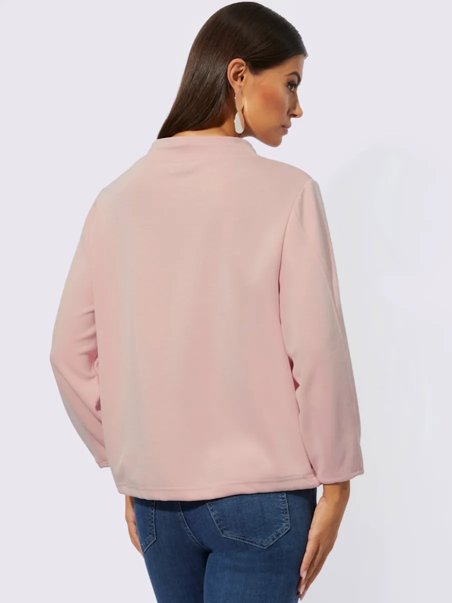 Sweatshirt à encolure V manches 3/4 style décontracté