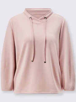Sweatshirt à encolure V manches 3/4 style décontracté