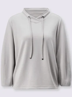 Sweatshirt à encolure V manches 3/4 style décontracté