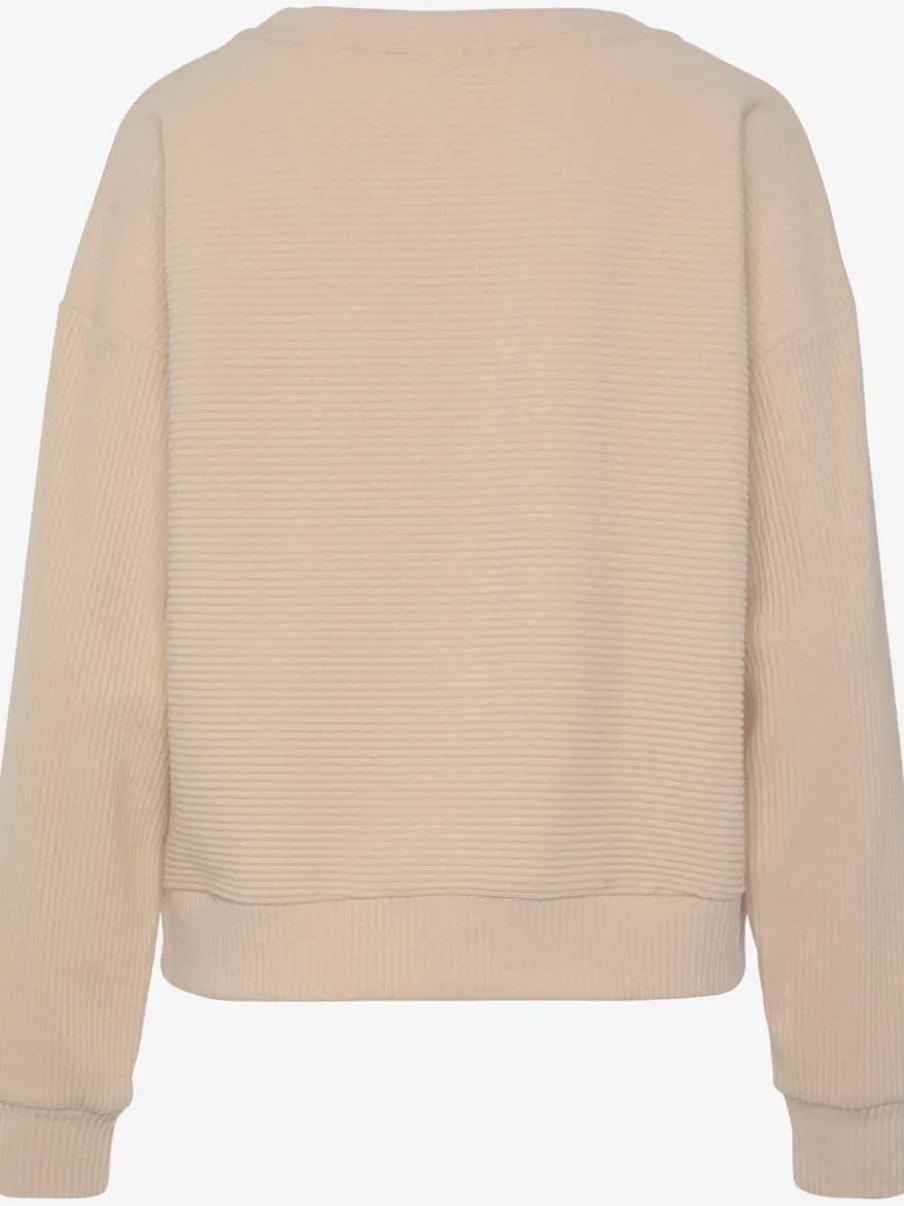 Sweatshirt en coton doux à encolure ronde et manches longues