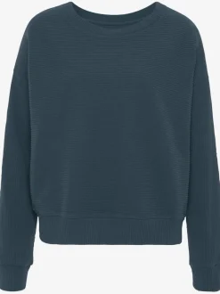 Sweatshirt en coton doux à encolure ronde et manches longues