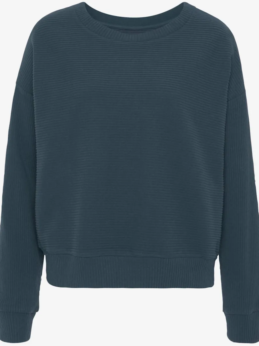 Sweatshirt en coton doux à encolure ronde et manches longues