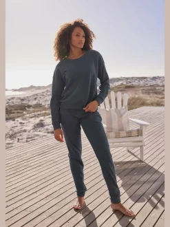 Sweatshirt en coton doux à encolure ronde et manches longues