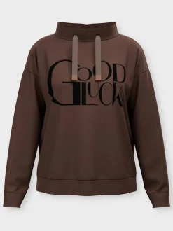 Sweatshirt inscription avec petites pierres brillantes fantaisie