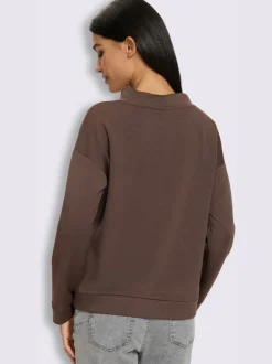 Sweatshirt inscription avec petites pierres brillantes fantaisie