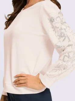 Sweatshirt jolies pierres brillantes fantaisie