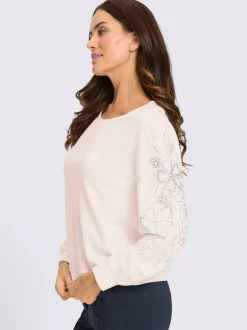 Sweatshirt jolies pierres brillantes fantaisie