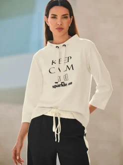 Sweatshirt large col montant avec coulisse