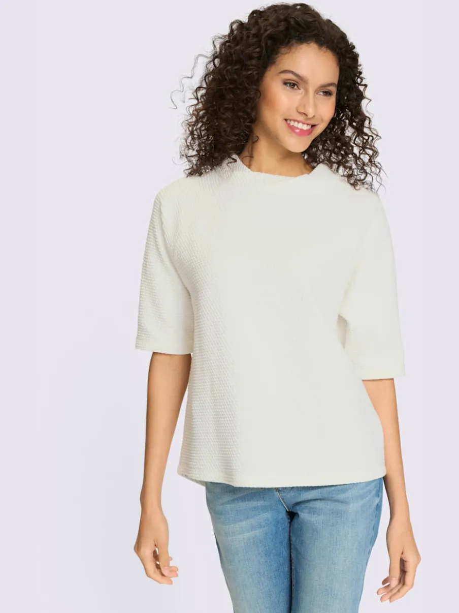 Sweatshirt léger à col montant avec manches mi-longues