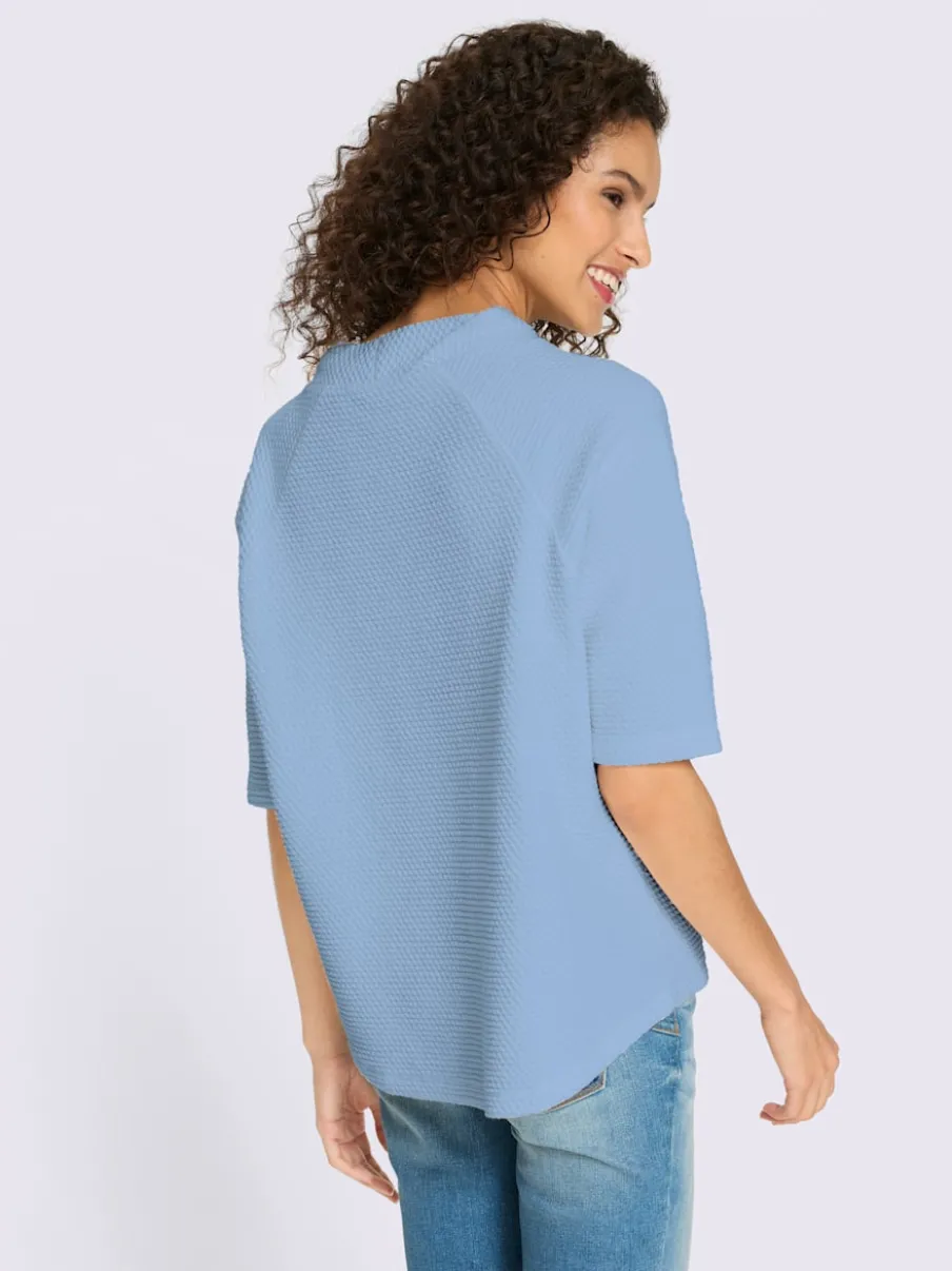 Sweatshirt léger à col montant avec manches mi-longues