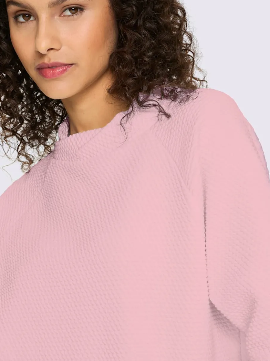 Sweatshirt léger à col montant avec manches mi-longues