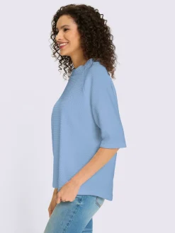 Sweatshirt léger à col montant avec manches mi-longues