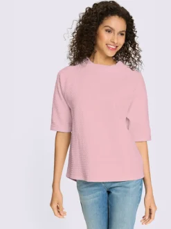 Sweatshirt léger à col montant avec manches mi-longues