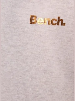Sweatshirt long à col revers avec poche kangourou et logo cuivre