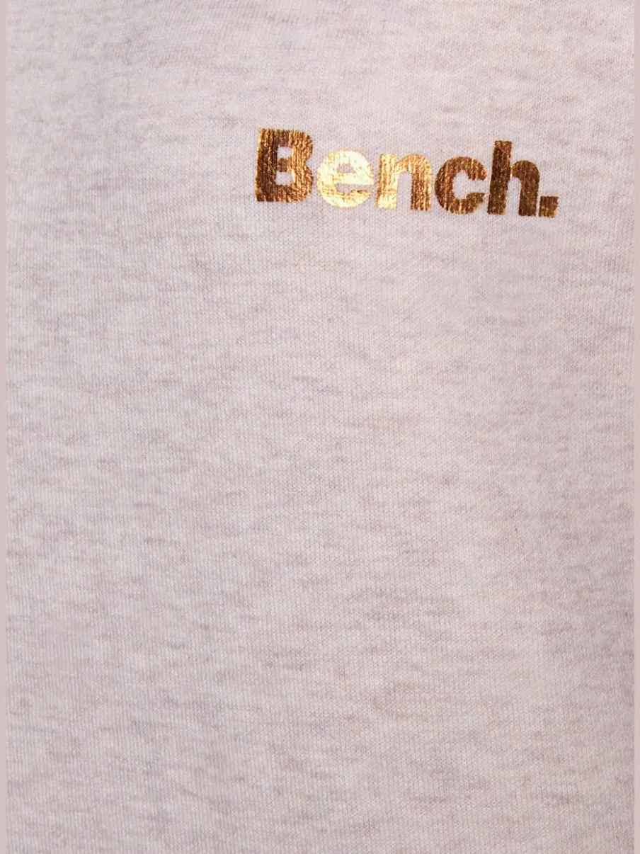 Sweatshirt long à col revers avec poche kangourou et logo cuivre