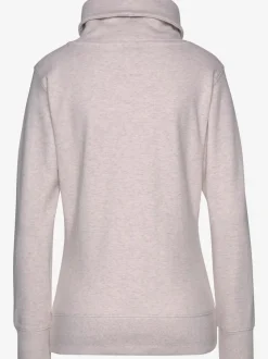 Sweatshirt long à col revers avec poche kangourou et logo cuivre