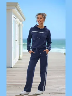 Sweatshirt lounge avec capuche et bords-côtes élastiques