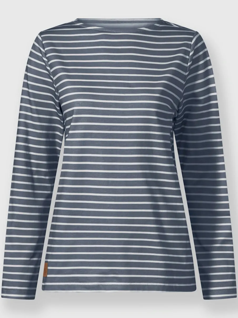 Sweatshirt à rayures en pur coton avec manches longues