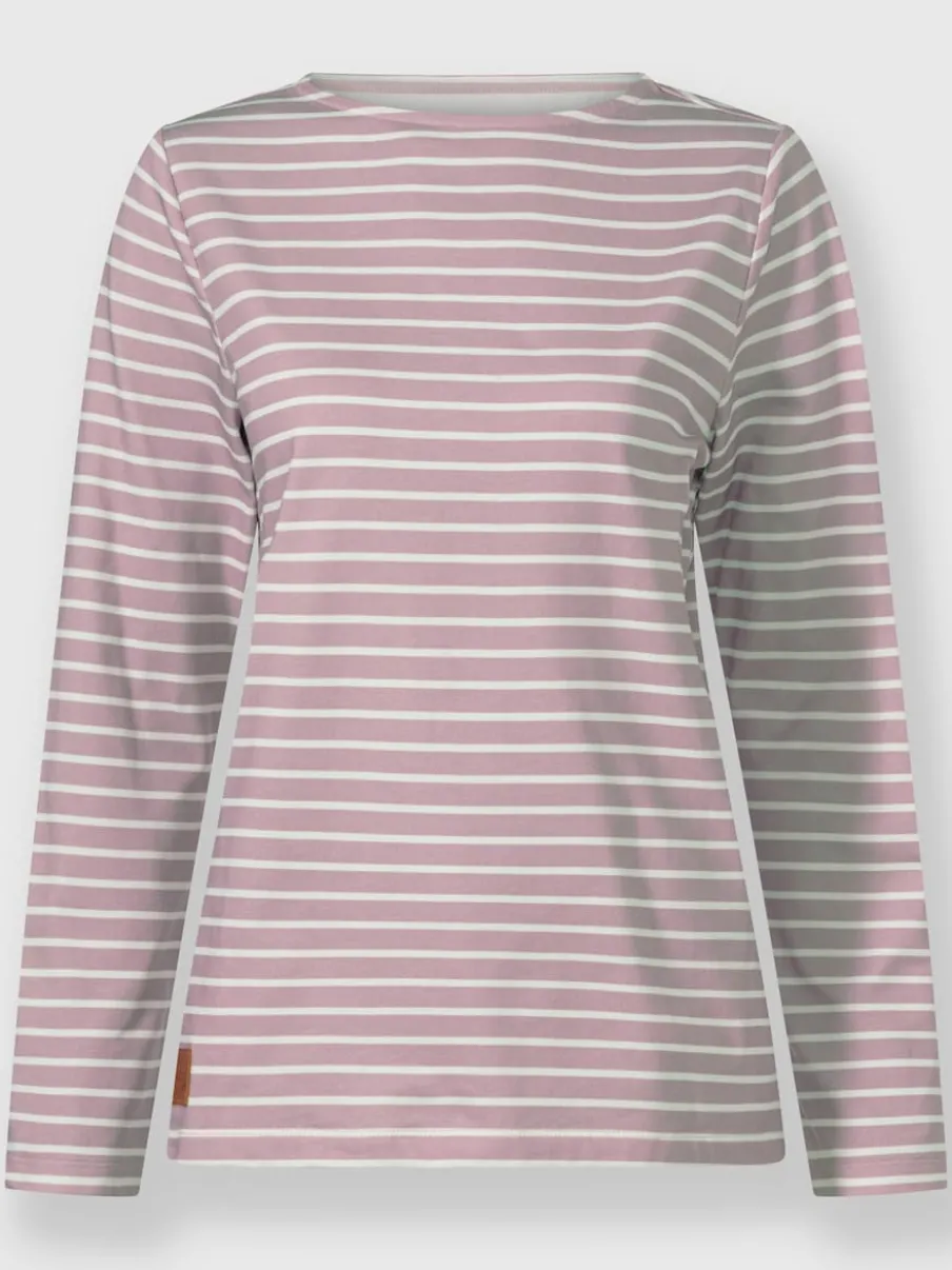 Sweatshirt à rayures en pur coton avec manches longues