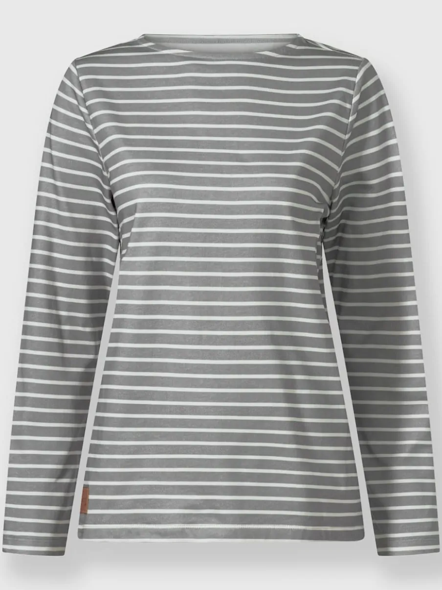 Sweatshirt à rayures en pur coton avec manches longues