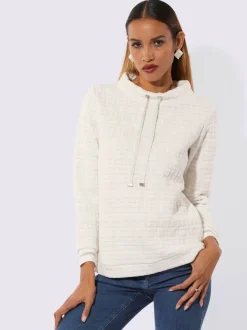 Sweatshirts avec col montant et fentes latérales décoratifs