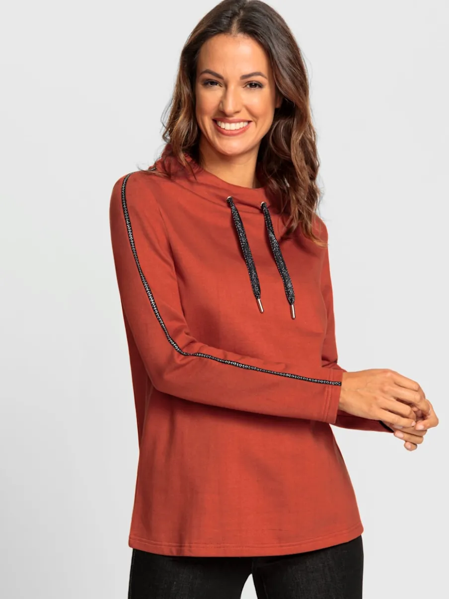 Sweatshirts avec col montant et détails scintillants élégants