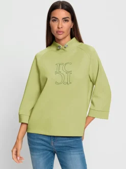 Sweatshirts avec col montant et broderie sportive élégante