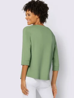 Sweatshirts avec col rond et manches trois quarts