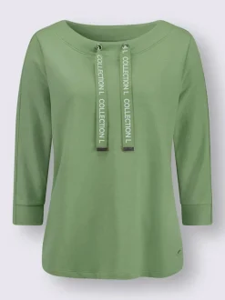 Sweatshirts avec col rond et manches trois quarts