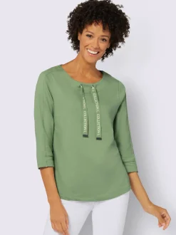 Sweatshirts avec col rond et manches trois quarts