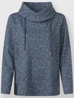 Sweatshirts avec col roulé et motif floral moelleux