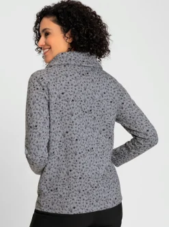 Sweatshirts avec col roulé et motif floral moelleux