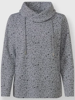 Sweatshirts avec col roulé et motif floral moelleux