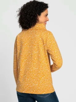 Sweatshirts avec col roulé et motif floral moelleux