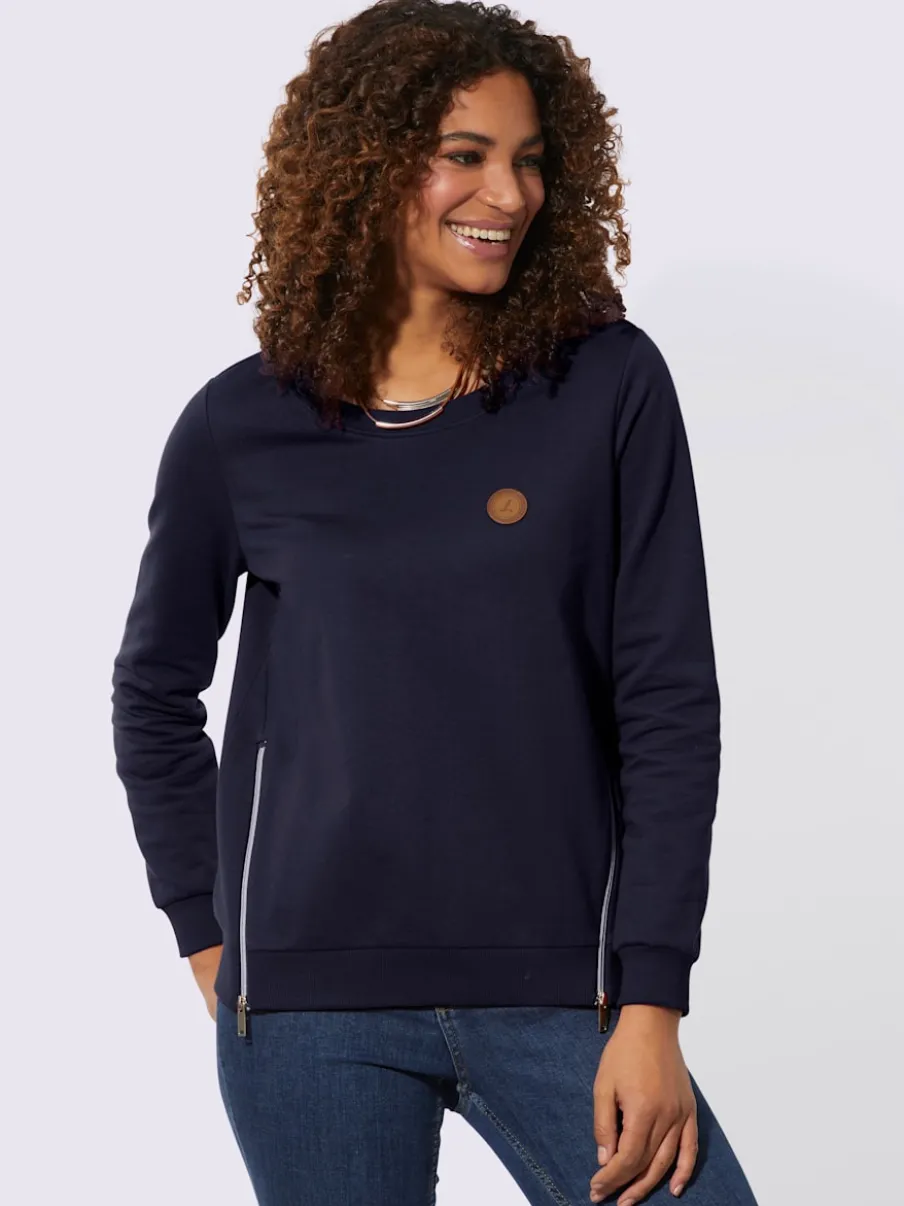 Sweatshirts avec empiècement synthétique et glissières argentées