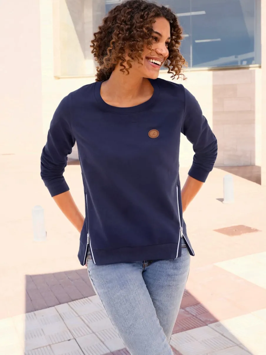 Sweatshirts avec empiècement synthétique et glissières argentées