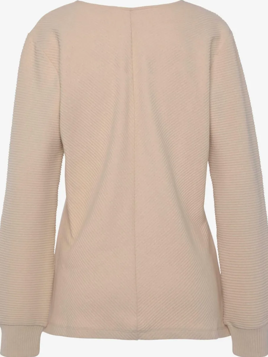 Sweatshirts avec encolure en V manches longues en coton