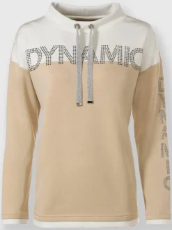 Sweatshirts avec inscription scintillante et col montant décoratif