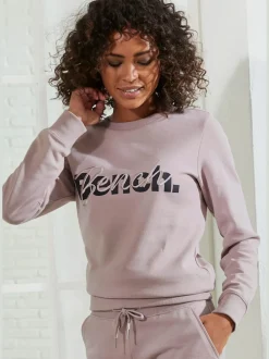 Sweatshirts avec logo brodé encolure ronde manches longues