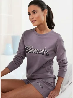 Sweatshirts avec logo brodé encolure ronde manches longues