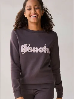 Sweatshirts avec logo brodé encolure ronde manches longues