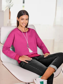 Sweatshirts avec mancherons décontractés et encolure ronde