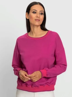 Sweatshirts avec mancherons décontractés et encolure ronde