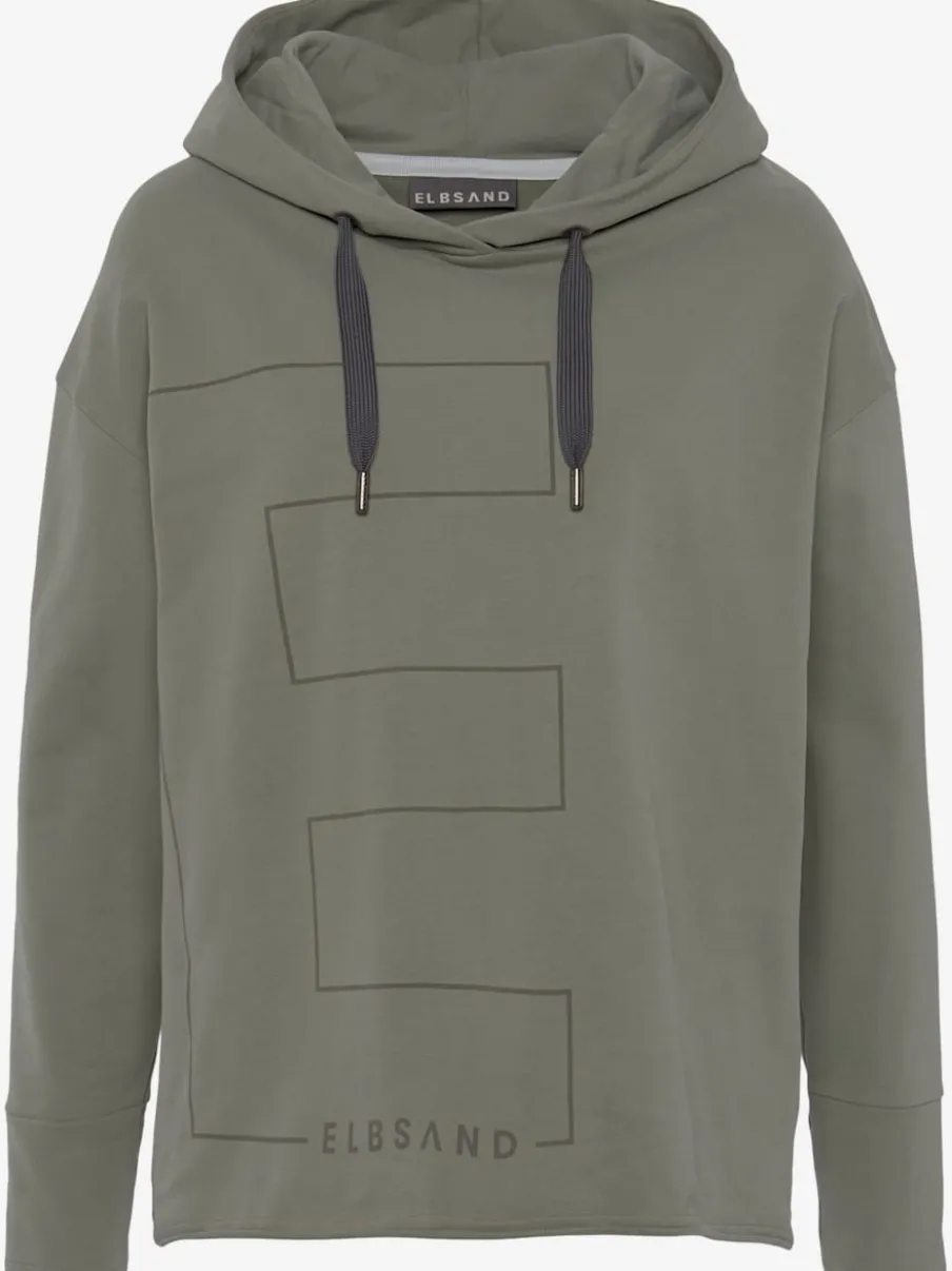 Sweatshirts à capuche avec logo imprimé et mancherons