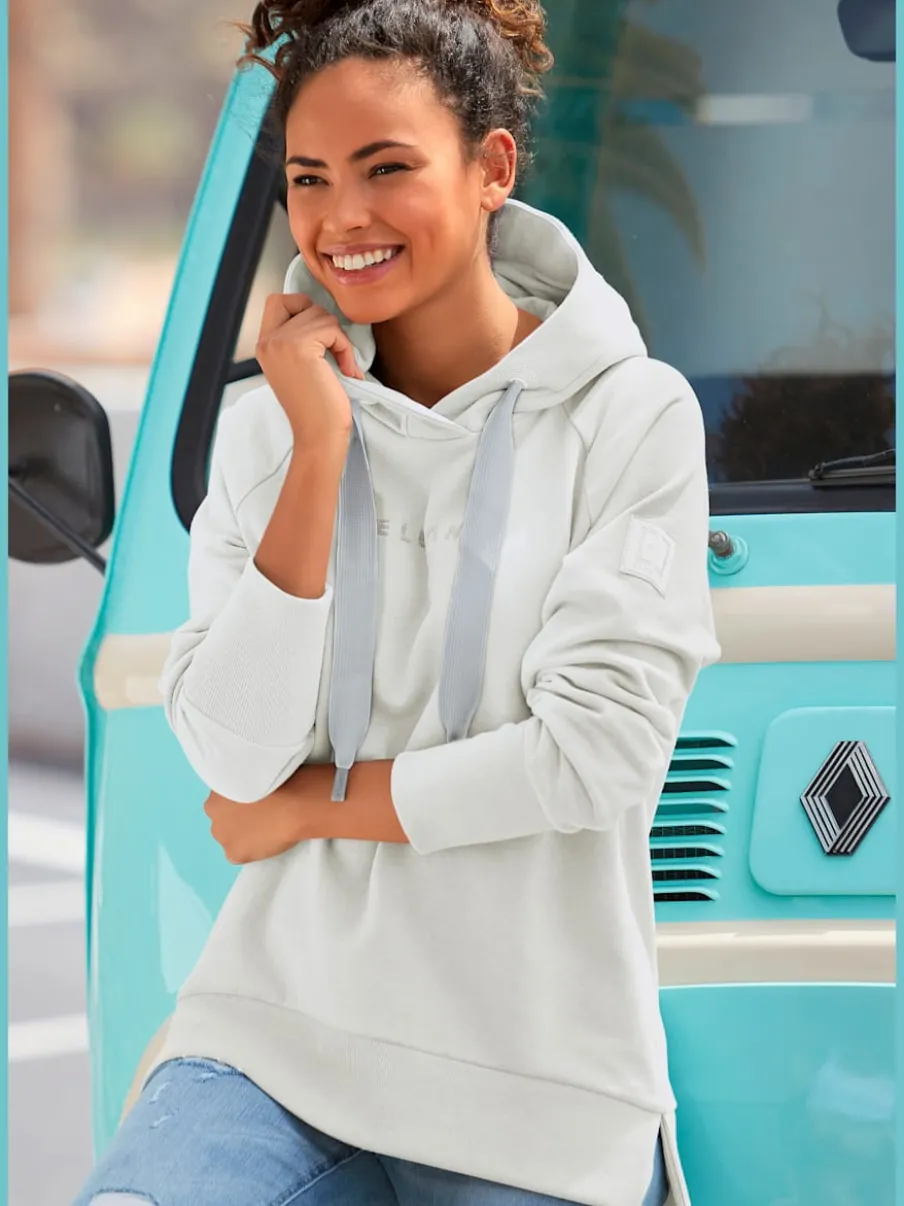 Sweatshirts à capuche avec logo et finitions côtelées