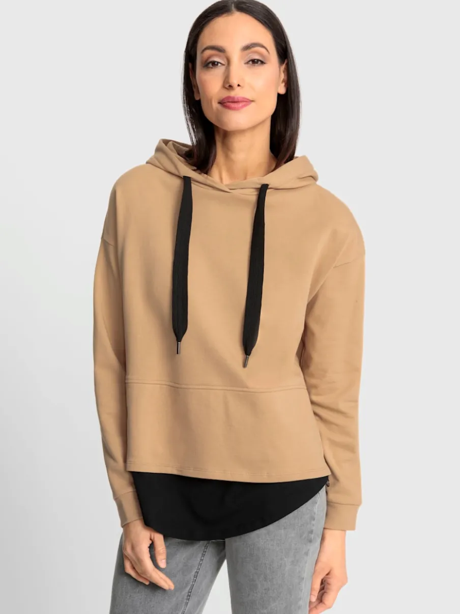 Sweatshirts à capuche avec mancherons et fentes latérales