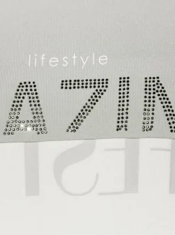Sweatshirts à col montant avec inscriptions et détails brillants