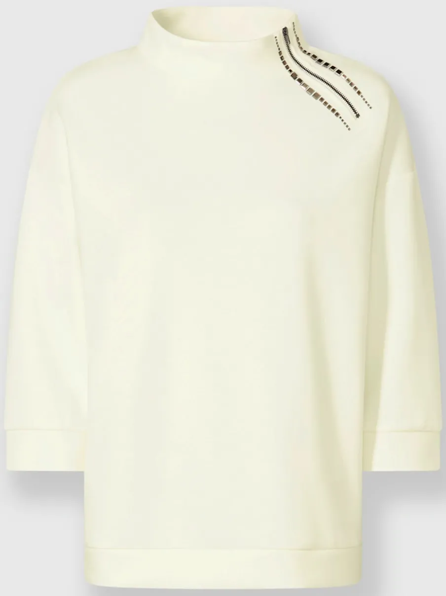 Sweatshirts à col montant avec petites pierres fantaisie