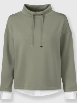 Sweatshirts à col montant avec cordons et mancherons décontractés