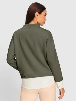 Sweatshirts à col montant avec cordons et mancherons décontractés